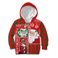 Australian Christmas Kid Hoodie - Santa Koala Kangaroo and Holiday Cheer LT03 Hoodie Red - Polynesian Pride