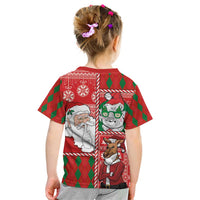 Australian Christmas Kid T Shirt - Santa Koala Kangaroo and Holiday Cheer LT03 - Polynesian Pride
