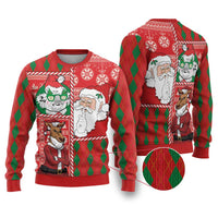 Australian Christmas Ugly Christmas Sweater - Santa Koala Kangaroo and Holiday Cheer LT03 Red - Polynesian Pride