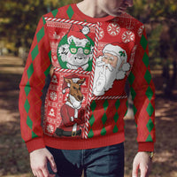 Australian Christmas Ugly Christmas Sweater - Santa Koala Kangaroo and Holiday Cheer LT03 - Polynesian Pride