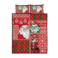 Australian Christmas Quilt Bed Set - Santa Koala Kangaroo and Holiday Cheer