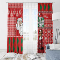 Australian Christmas Window Curtain - Santa Koala Kangaroo and Holiday Cheer