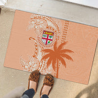 Bula Fiji Rubber Doormat Tropical Flower and Tapa Pattern Peach Fuzz Color LT03 - Polynesian Pride