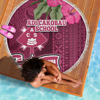 Fiji Adi Cakobau School Beach Blanket Tropical Flower and Tapa Pattern LT03 - Polynesian Pride