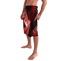 New Zealand Valentine Day Lavalava Aotearoa Warrior and Woman Love Story Silver Fern Koru Red Style LT03 - Polynesian Pride