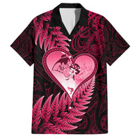 New Zealand Valentine Day Hawaiian Shirt Aotearoa Warrior Love Story Silver Fern Koru Pink Style LT03 Pink - Polynesian Pride