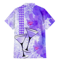 Hawaiian Cocktail Valentine Day Family Matching Mermaid Dress and Hawaiian Shirt Hibiscus Kakau Pattern Purple Version LT03 - Polynesian Pride