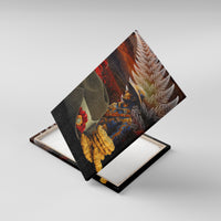 Slouch Hat and Biscuits ANZAC Canvas Wall Art with Soldier Silver Fern LT03 With Frame Black - Polynesian Pride