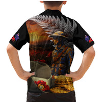 Slouch Hat and Biscuits ANZAC Family Matching Mermaid Dress and Hawaiian Shirt with Soldier Silver Fern LT03 - Polynesian Pride