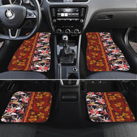 Japanese Culture Hawaii Style Car Mats Hawaiian Tribal and Japanese Pattern Together Culture LT03 Set 4pcs Red - Polynesian Pride