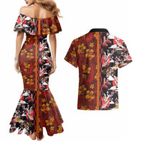 Pan-Pacific Festival Couples Matching Mermaid Dress and Hawaiian Shirt Hawaiian Tribal and Japanese Pattern Together Culture
