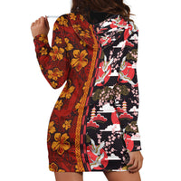 Pan-Pacific Festival Hoodie Dress Hawaiian Tribal and Japanese Pattern Together Culture