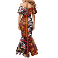 Japanese Culture Hawaii Style Mermaid Dress Hawaiian Tribal and Japanese Pattern Together Culture LT03 - Polynesian Pride