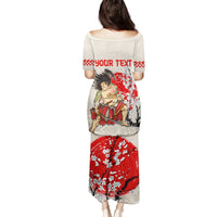 Personalised Pan-Pacific Festival Family Matching Puletasi and Hawaiian Shirt Japanese Samurai with Hawaiian Pattern