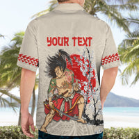 Personalised Japanese Culture Hawaii Style Hawaiian Shirt Japanese Samurai with Hawaiian Pattern LT03 - Polynesian Pride