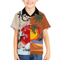 Japanese Culture Hawaii Style Hawaiian Shirt Mauna Kea and Fuji Mountains LT03 - Polynesian Pride