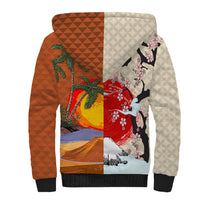 Japanese Culture Hawaii Style Sherpa Hoodie Mauna Kea and Fuji Mountains LT03 - Polynesian Pride
