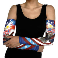 Philippines and United States Semiquincentennial Arm Sleeves Eagle and National Flag Style