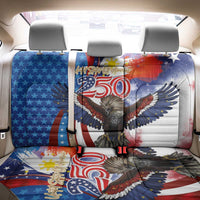 Philippines and United States Semiquincentennial Back Car Seat Cover Eagle and National Flag Style