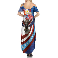 Philippines and United States Semiquincentennial Family Matching Summer Maxi Dress and Hawaiian Shirt Eagle and National Flag Style