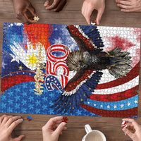 Philippines and United States Semiquincentennial Puzzle Eagle and National Flag Style