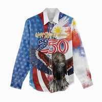 Philippines and United States Semiquincentennial Women Casual Shirt Eagle and National Flag Style