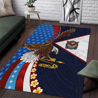 American Samoa and United States Semiquincentennial Area Rug Bald Eagle with National Flag Style LT03 Multicolor - Polynesian Pride