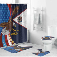 American Samoa and United States Semiquincentennial Bathroom Set Bald Eagle with National Flag Style LT03 Bathroom Set (4 pcs) Multicolor - Polynesian Pride