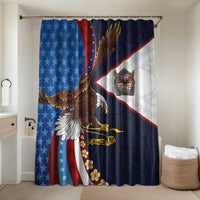 American Samoa and United States Semiquincentennial Bathroom Set Bald Eagle with National Flag Style LT03 Shower Curtain Only Multicolor - Polynesian Pride