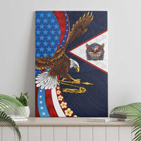 American Samoa and United States Semiquincentennial Canvas Wall Art Bald Eagle with National Flag Style LT03 - Polynesian Pride