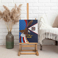 American Samoa and United States Semiquincentennial Canvas Wall Art Bald Eagle with National Flag Style LT03 - Polynesian Pride