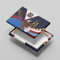 American Samoa and United States Semiquincentennial Canvas Wall Art Bald Eagle with National Flag Style LT03 - Polynesian Pride