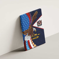 American Samoa and United States Semiquincentennial Canvas Wall Art Bald Eagle with National Flag Style LT03 - Polynesian Pride