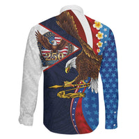 American Samoa and United States Semiquincentennial Family Matching Summer Maxi Dress and Hawaiian Shirt Bald Eagle with National Flag Style