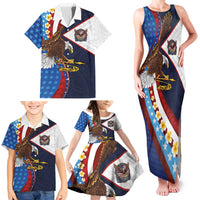 American Samoa and United States Semiquincentennial Family Matching Tank Maxi Dress and Hawaiian Shirt Bald Eagle with National Flag Style