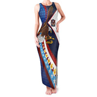 American Samoa and United States Semiquincentennial Family Matching Tank Maxi Dress and Hawaiian Shirt Bald Eagle with National Flag Style