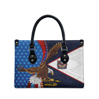 American Samoa and United States Semiquincentennial Leather Bag Bald Eagle with National Flag Style