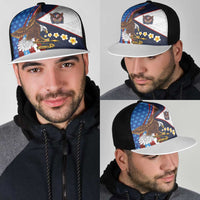 American Samoa and United States Semiquincentennial Mesh Trucker Cap Bald Eagle with National Flag Style LT03 - Polynesian Pride