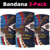 American Samoa and United States Semiquincentennial Neck Gaiter Bald Eagle with National Flag Style LT03 package One Size: 25*50cm Multicolor - Polynesian Pride