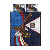 American Samoa and United States Semiquincentennial Quilt Bed Set Bald Eagle with National Flag Style