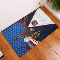 American Samoa and United States Semiquincentennial Rubber Doormat Bald Eagle with National Flag Style