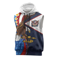 American Samoa and United States Semiquincentennial Sleeveless Zip Hoodie Bald Eagle with National Flag Style LT03 Multicolor - Polynesian Pride