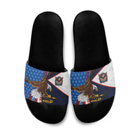 American Samoa and United States Semiquincentennial Slide Sandals Bald Eagle with National Flag Style LT03 Multicolor - Polynesian Pride