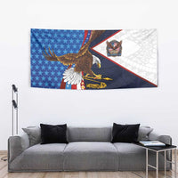 American Samoa and United States Semiquincentennial Tapestry Bald Eagle with National Flag Style LT03 - Polynesian Pride