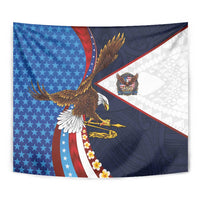 American Samoa and United States Semiquincentennial Tapestry Bald Eagle with National Flag Style LT03 - Polynesian Pride