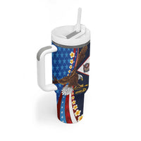 American Samoa and United States Semiquincentennial Tumbler With Handle Bald Eagle with National Flag Style