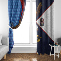 American Samoa and United States Semiquincentennial Window Curtain Bald Eagle with National Flag Style LT03 - Polynesian Pride