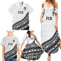 Custom Fijian Rugby Family Matching Summer Maxi Dress and Hawaiian Shirt Tapa Pattern and Palm Tree Tribal