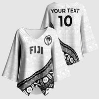 Custom Fijian Rugby Kimono Sleeve Blouse Tapa Pattern and Palm Tree Tribal LT03 - Polynesian Pride