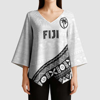 Custom Fijian Rugby Kimono Sleeve Blouse Tapa Pattern and Palm Tree Tribal LT03 - Polynesian Pride